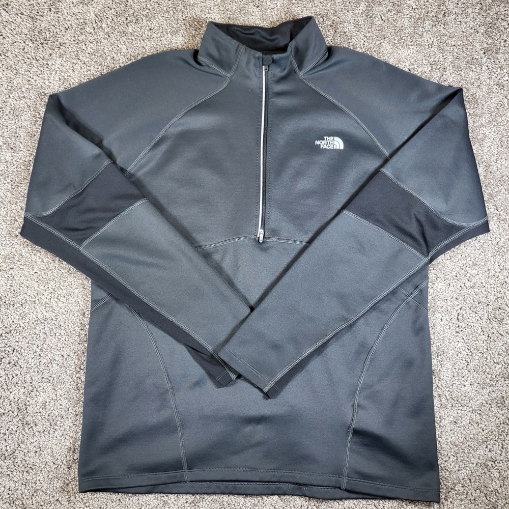 The North Face Mens L Gray FlashDry Pullover Long Sleeve Running Top‎